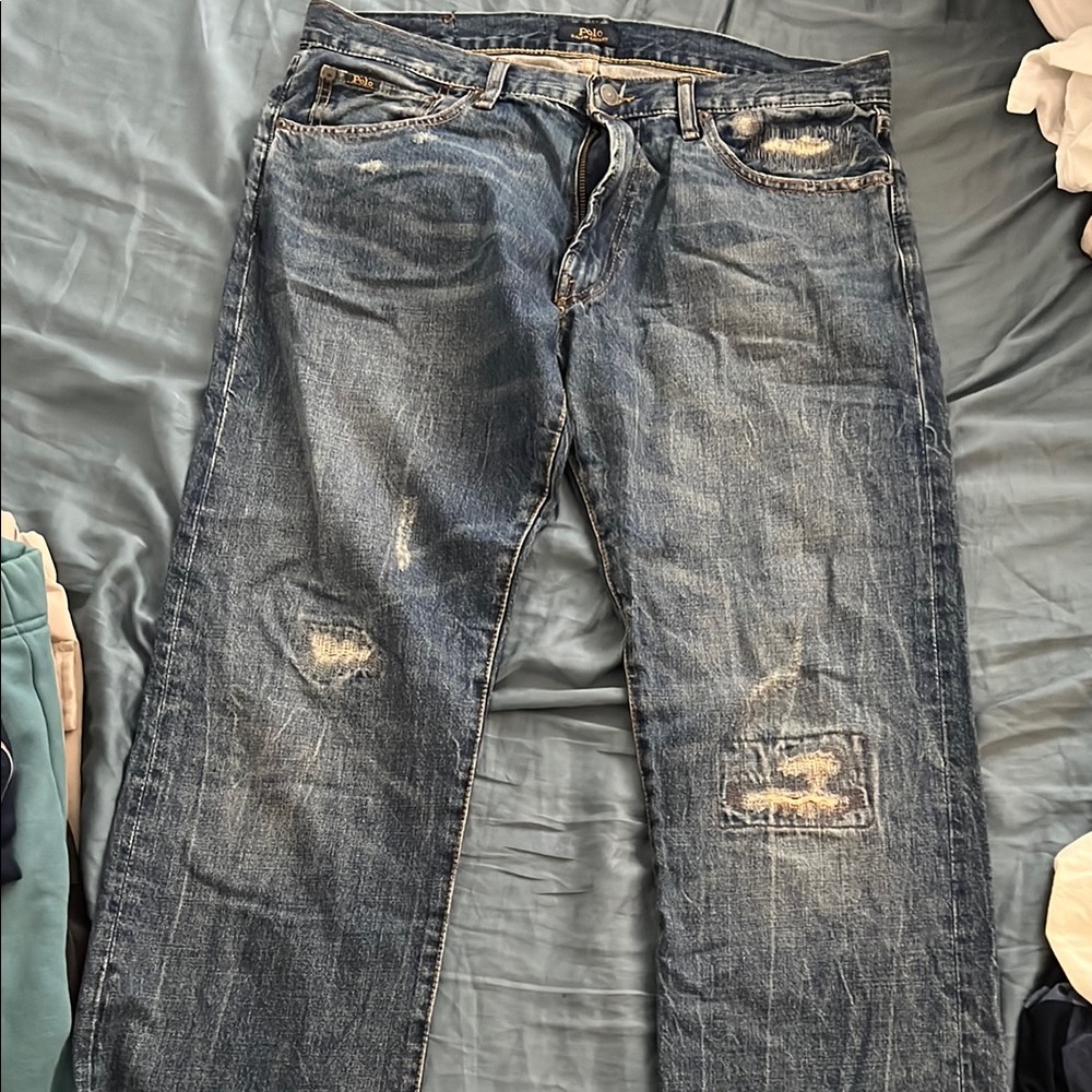Ralph Lauren Polo Men's Blue Distressed Jeans